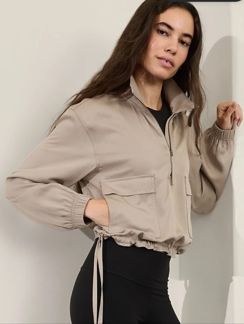 Athleta Celestial Utility Popover Jacket in Feather Size XL